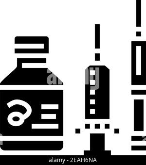 Medikamente und Präparate Glyphen Symbol Vektor Illustration Stock Vektor