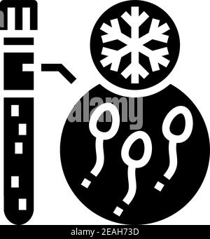 Einfrieren Sperma Glyphe Symbol Vektor Illustration Stock Vektor