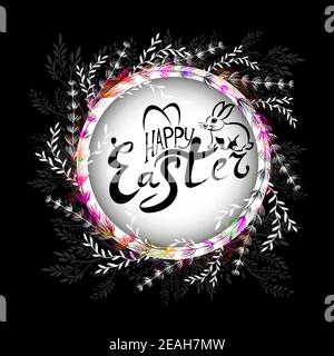 Frohe Ostern Text. Osterkarte. Vektorgrafik Stock Vektor