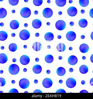 Abstrakt Mode Polka Punkte Hintergrund. Weißes Nahtloses Muster mit bunten Farbverlauf Kreise. Vorlage für Einladung, Poster, Karte, Flyer Stock Vektor