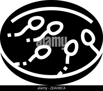 Sperma Vorbereitung Glyphe Symbol Vektor Illustration Stock Vektor