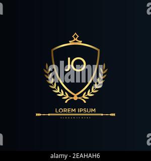 Buchstaben Initial mit Royal Template.elegant mit Krone Logo Vektor, Kreative Schriftzug Logo Vektor Illustration. Stock Vektor
