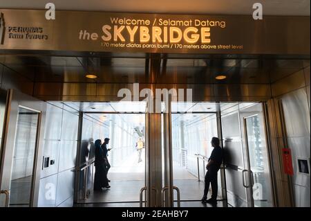 Die Skybridge an den Petronas Twin Towers Stockfoto