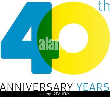 Zahlen zum 40. Jahrestag. 40 Jahre altes Logo. Kreative, auffällige Gratzen. Isolierte abstrakte Grafik Web-Design-Vorlage. Nette Gratulation Ziffern. U Stock Vektor