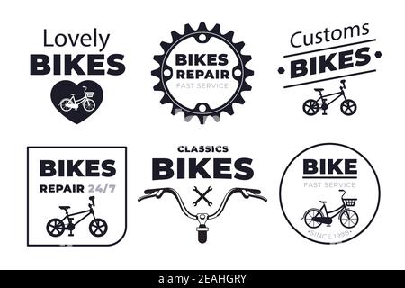Fahrrad Logo Kollektion Vektor Illustration. Stock Vektor