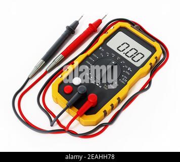 Generisches Digitalmultimeter isoliert auf weißem Hintergrund. 3D Abbildung. Stockfoto