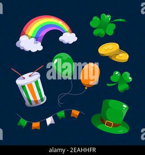 Handgezeichnete st. patricks Day Elements Set Vektor-Illustration. Stock Vektor