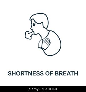 Symbol für Kurzatmigkeit. Einfache Abbildung aus der Sammlung Coronavirus. Symbol für kreative Atemnot für Webdesign, Vorlagen und Infografiken Stock Vektor