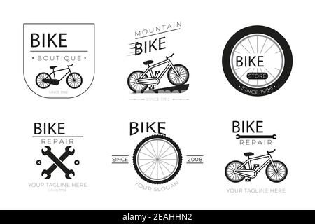 Fahrrad Logo Kollektion Vektor Illustration. Stock Vektor