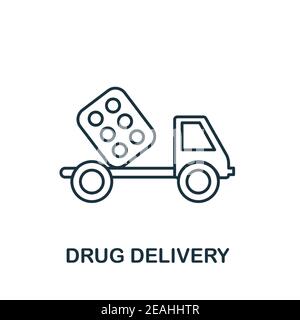 Symbol für Medikamentenverabreichung. Einfaches Element aus der Liefersammlung. Creative Drug Delivery Icon für Webdesign, Vorlagen, Infografiken und mehr Stock Vektor