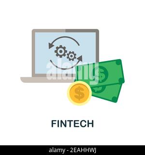 Flaches FinTech-Symbol. Farbe einfaches Element aus der Fintech Kollektion. Creative Fintech Symbol für Web-Design, Vorlagen, Infografiken und vieles mehr Stock Vektor
