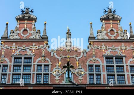 Fassade des großen Arsenals in Danzig, Pomorskie, Polen Stockfoto