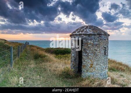 La guérite du douanier au Cap Gris-nez, Frankreich, Hauts de France Stockfoto