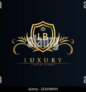 LB Letter Initial mit Royal Template.elegant mit Krone Logo Vektor, Creative Lettering Logo Vektor Illustration. Stock Vektor