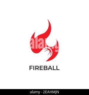 Fire Ball Logo Design Symbol Vektor Vorlage Stock Vektor