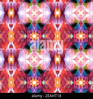 Aquarell mehrfarbig geometrische Nahtloses Muster. Stockfoto