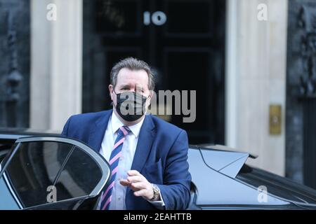 London, England, Großbritannien. Februar 2021, 10th. Britischer Parlamentarischer Finanzminister und Chief Whip MARK SPENCER in 10 Downing Street. Kredit: Tayfun Salci/ZUMA Wire/Alamy Live Nachrichten Stockfoto