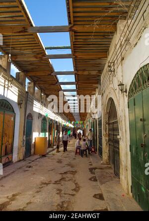 Gasse auf dem Markt, Tripolitanien, Tripolis, Libyen Stockfoto