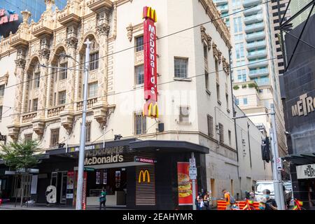 McDonalds Restaurant Cafe auf der George Street im Stadtzentrum von Sydney, NSW, Australien Stockfoto