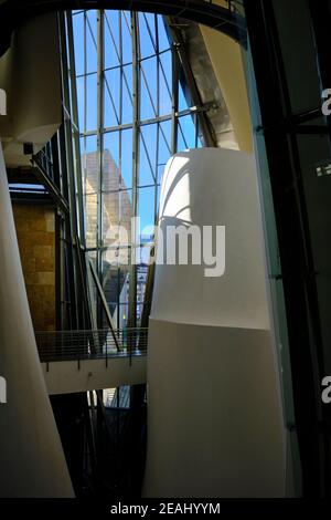 Details der Innenarchitektur des Guggenheim Museums, Bilbao, Spanien Stockfoto