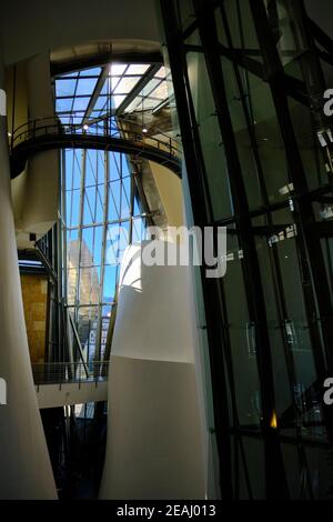 Details der Innenarchitektur des Guggenheim Museums, Bilbao, Spanien Stockfoto