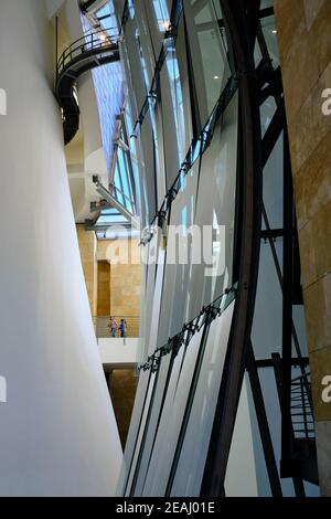 Details der Innenarchitektur des Guggenheim Museums, Bilbao, Spanien Stockfoto