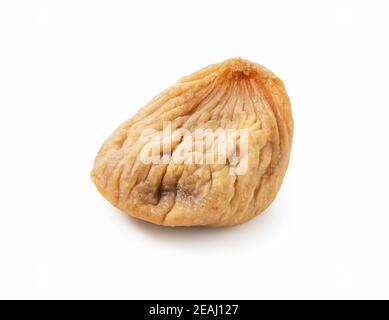 Getrocknete Feigen auf weißem Hintergrund Stockfoto