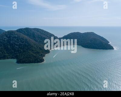 Luftaufnahme Teluk Bahang Eco Forest Park Stockfoto