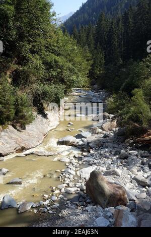 Wanderung auf dem Klammweg Passeiertal zwischen Moos und St. Leonhard Stockfoto