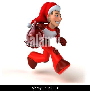 Spaß Super Santa Claus - 3D-Darstellung Stockfoto
