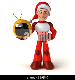 Spaß Super Santa Claus - 3D-Darstellung Stockfoto