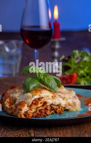 frische Lasagne Stockfoto