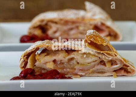 Österreichische Apfelstrudel Stockfoto