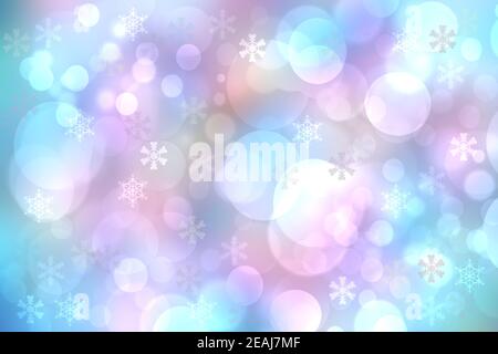 Abstrakt verschwommen frisch lebendig Frühling Sommer Licht zarte Pastell Gradienten blau türkis rosa Bokeh Hintergrundstruktur mit hellen kreisförmigen weichen Farben Lichter. Wunderschöne Hintergrunddarstellung. Stockfoto
