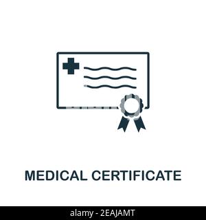 Symbol für medizinisches Zertifikat. Einfaches Element aus der neuen Normalitätssammlung. Gefüllte monochrome Medical Certificate Symbol für Vorlagen, Infografiken und Stock Vektor