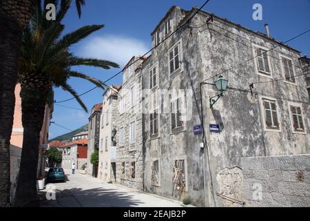 Alte historische Haus in Orebic, Kroatien Stockfoto