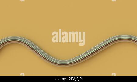 Abstrakte Hintergrund winkende Linie 3D Stockfoto