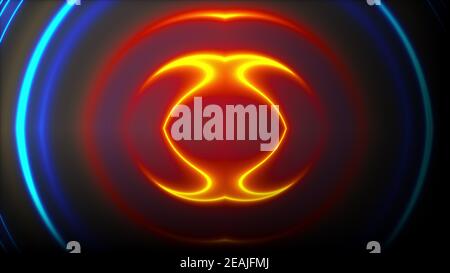 Abstrakte Neon-Formen in kaleida, computergeneriert. 3d-Rendering des Geometriehintergrundes Stockfoto