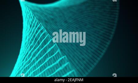 Vom Computer generiertes polygonales Drahtgitter aus der Verbindung von Punkten. 3d-Rendering des abstrakten Hintergrunds Stockfoto