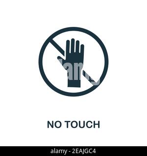 Kein Touch-Symbol. Einfaches Element aus der neuen Normalitätssammlung. Gefülltes monochromes No Touch-Symbol für Vorlagen, Infografiken und Banner Stock Vektor