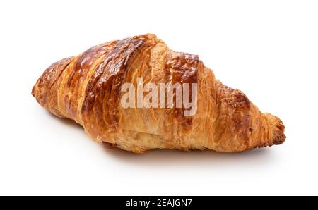 Croissants auf weißem Hintergrund Stockfoto