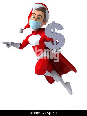 Spaß super Weihnachtsmann mit einer Maske Stockfoto