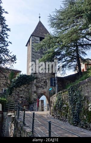 Passeiertor, historisches Stadttor, Meran, Südtirol, Italien Stockfoto