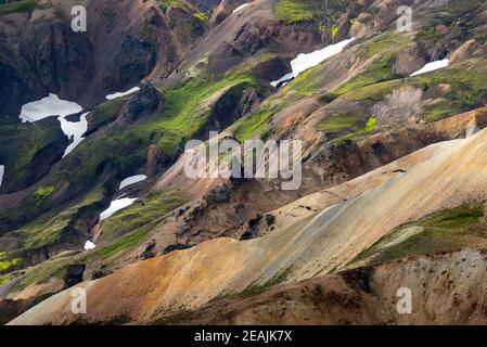 Vulkanische Berge von Landmannalaugar im Fjallabak Nature Reserve. Island Stockfoto