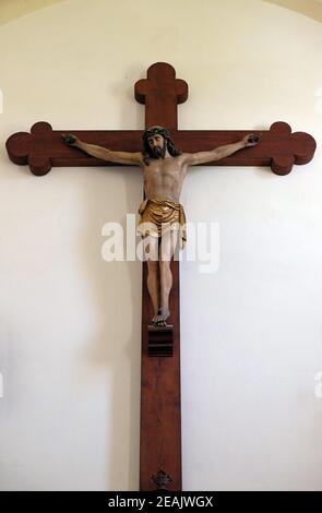 Kreuzigung, Kapelle im Kartäuserkloster in Pleterje, Slowenien Stockfoto