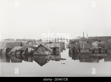 Foto des frühen 20th. Jahrhunderts: Überschwemmungen, Überschwemmungen, Hankow, modernes Wuhan, China. Stockfoto