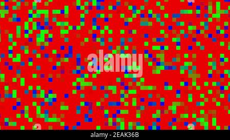 Computer generiert abstrakten Hintergrund mit kleinen Mosaik. 3d-Rendering farbenfrohe blinkende Pixel Stockfoto
