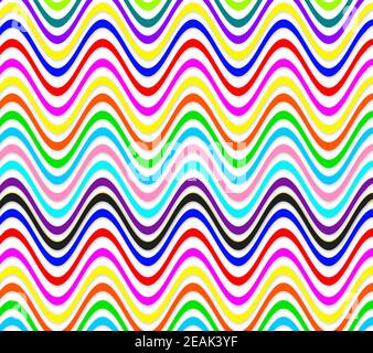 Bunte Abstraktion von Wellen aller Farben des Regenbogens Stockfoto