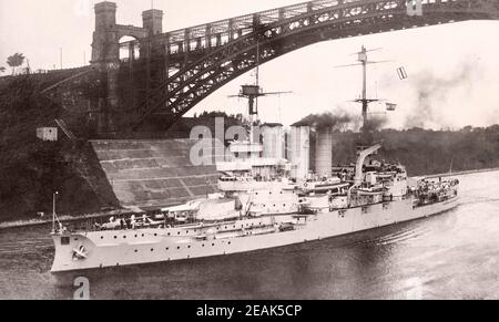 SMS-Hessen war das dritte von fünf pre-dreadnought Schlachtschiffe der Braunschweig-Klasse. Sie wurde im Jahr 1902 gelegt und war in den Deutschen beauftragt Stockfoto