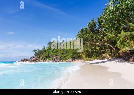 Seychellen Anse Georgette Strand Praslin Insel Urlaub Meer Stockfoto